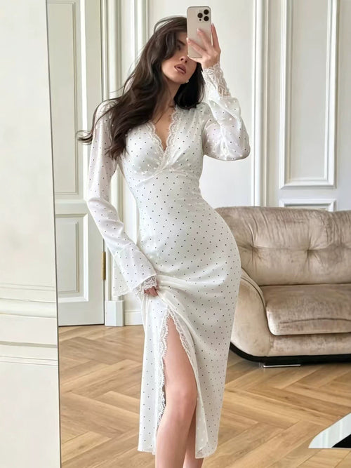 Polka-dot lace dress